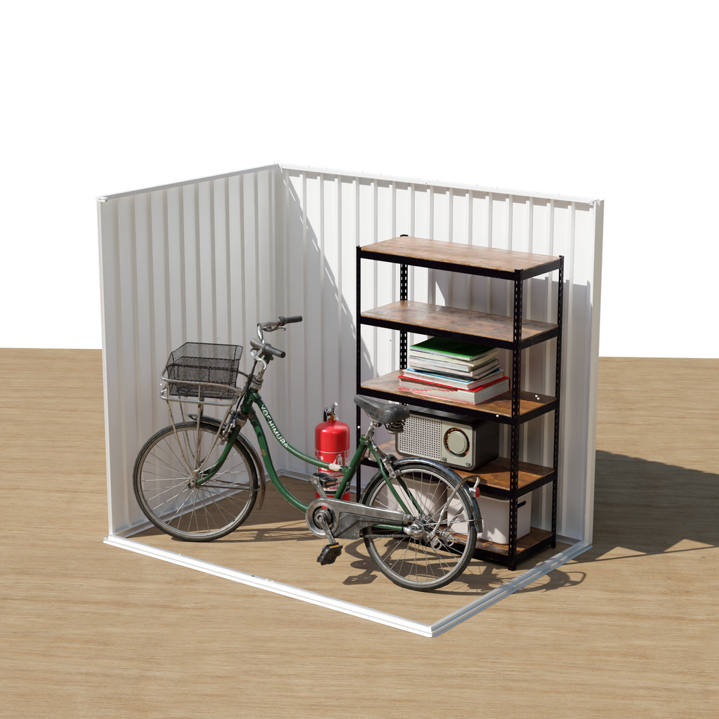 6x4 FT Metal Garden Shed With Hinge Door Pent Roof, view 7