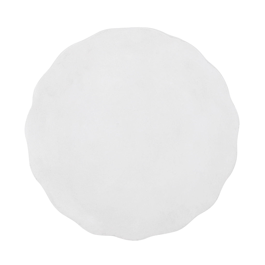 Diamond-Pattern Cylinder Concrete Side Table – Antique White, view 5
