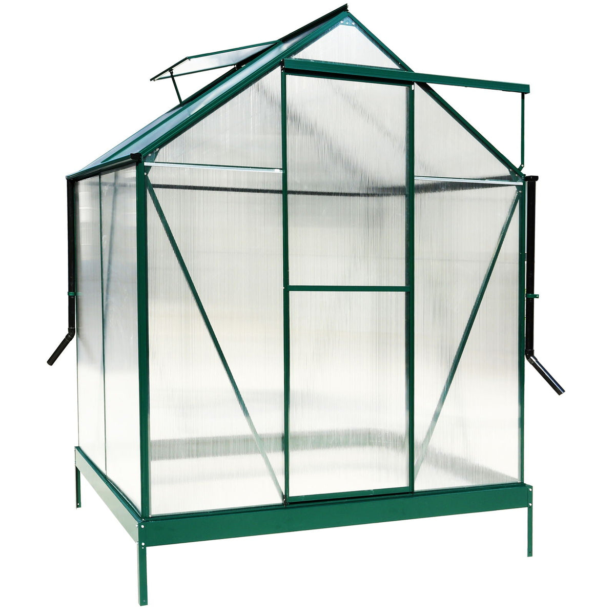 Polycarbonate house, Heavy Duty Outdoor Aluminum Walk-In House Kit With Rain Gutter, Vent And Door For, view 4