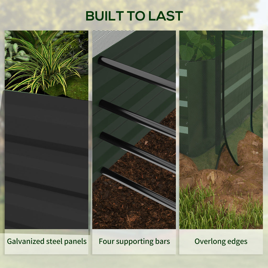 Galvanized Raised Garden Bed with Crop Cage and Shade Cloth, view 3