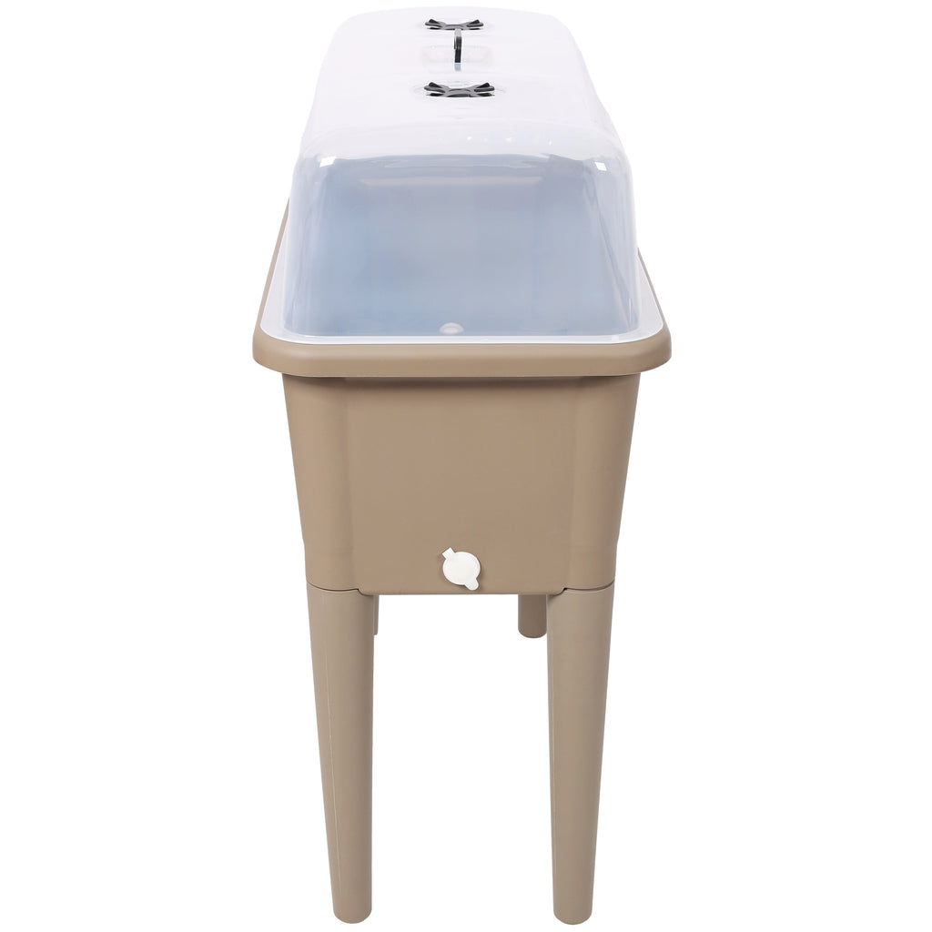 Minimalist Elevated Planter Box with Ventilated Greenhouse Lid, view 4