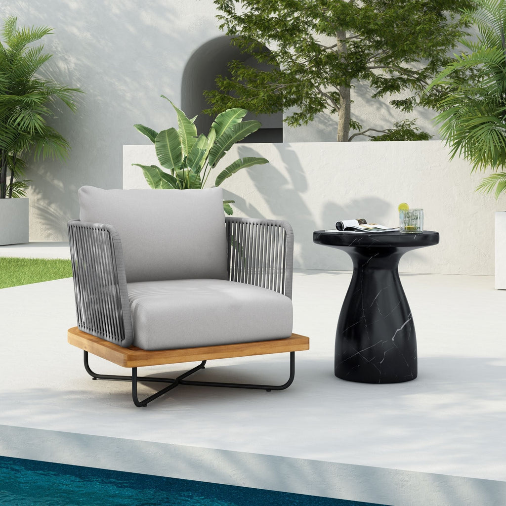 Lucca Outdoor Acacia Wood Chair, view 9