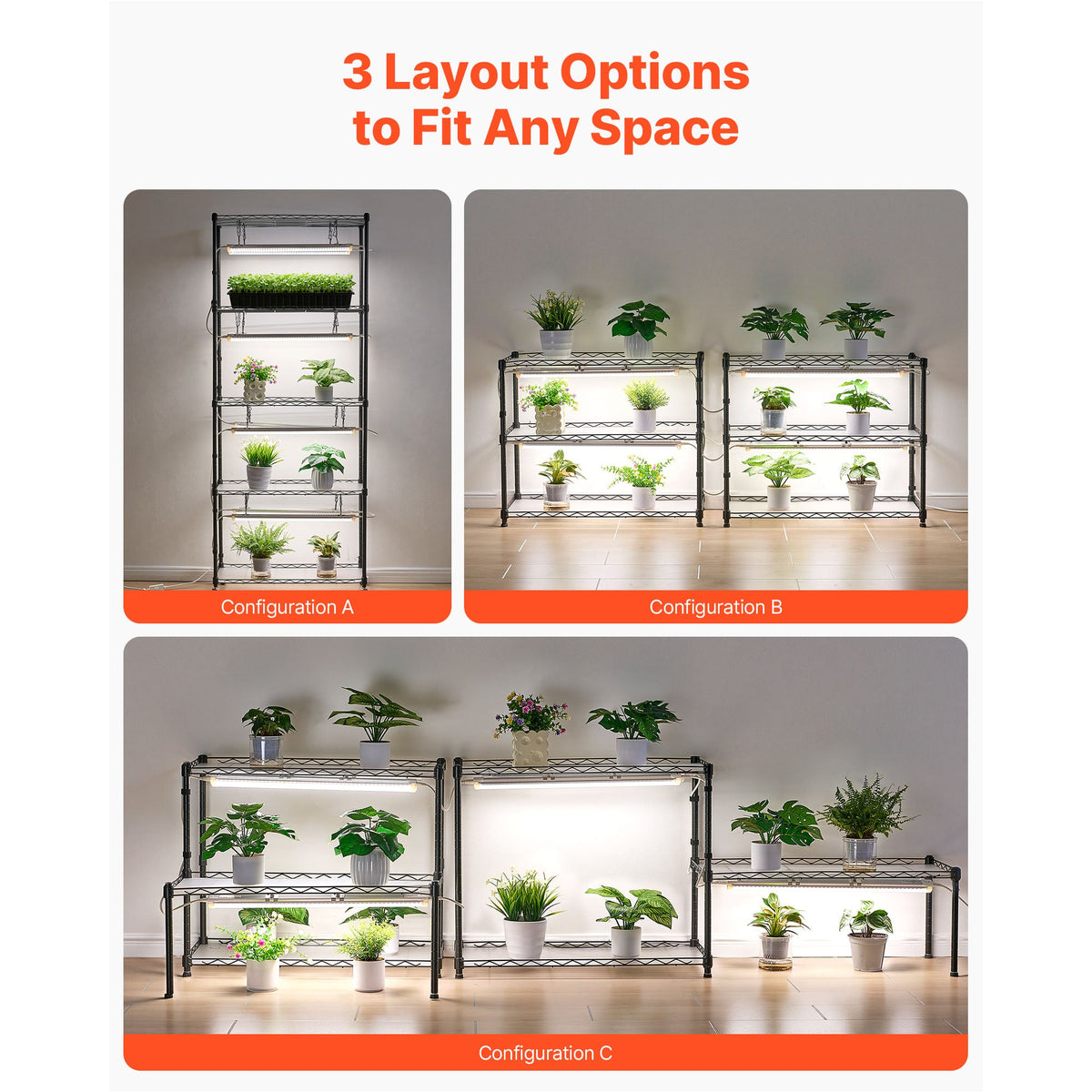 71" DIY plant shelf with grow lights, view 8