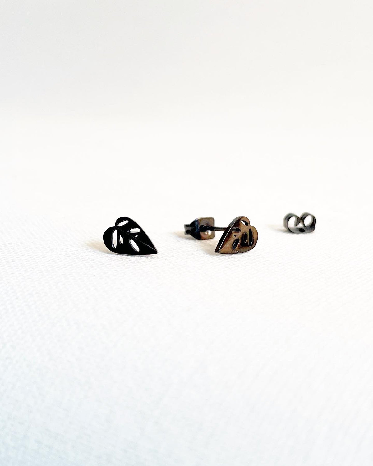 Monstera Adansonii Metal Stud Earrings, view 8