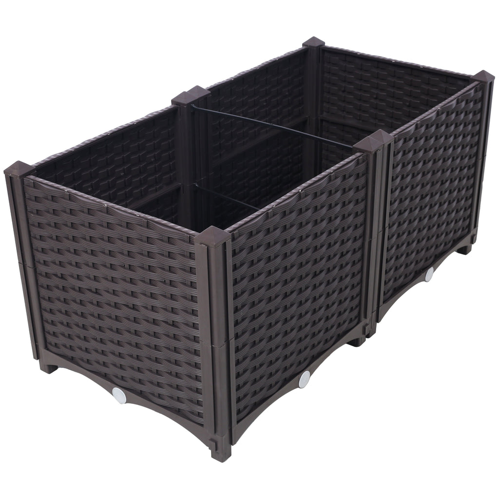 Deep Raised Garden Bed Planter Box with Self-Watering System - Polypropylene