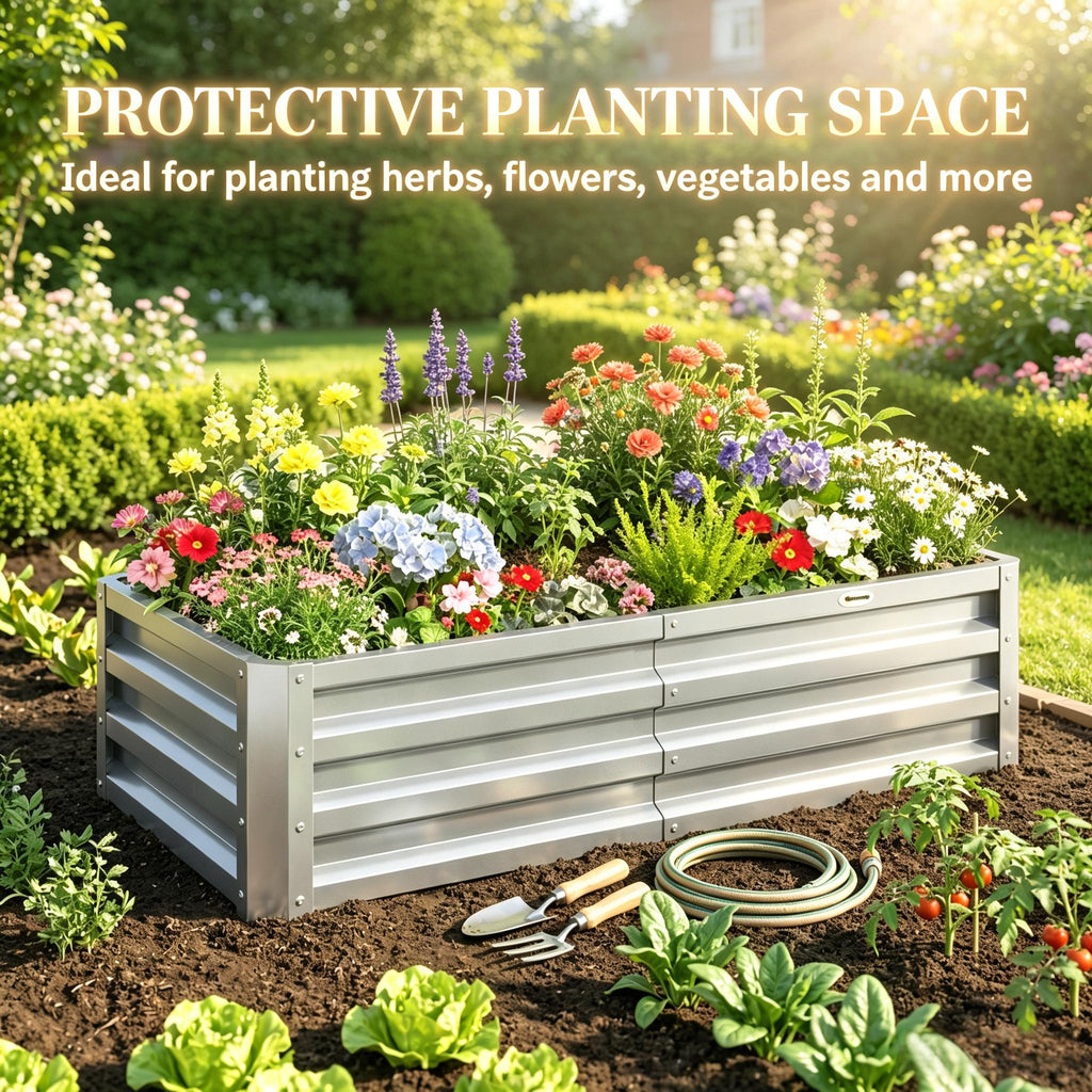 Galvanized Raised Garden Bed, 4' x 2' x 1', view 7