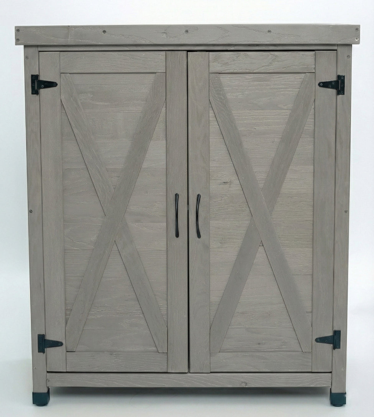 Potting Bench with Storage Cabinet and Metal Table Top, view 9