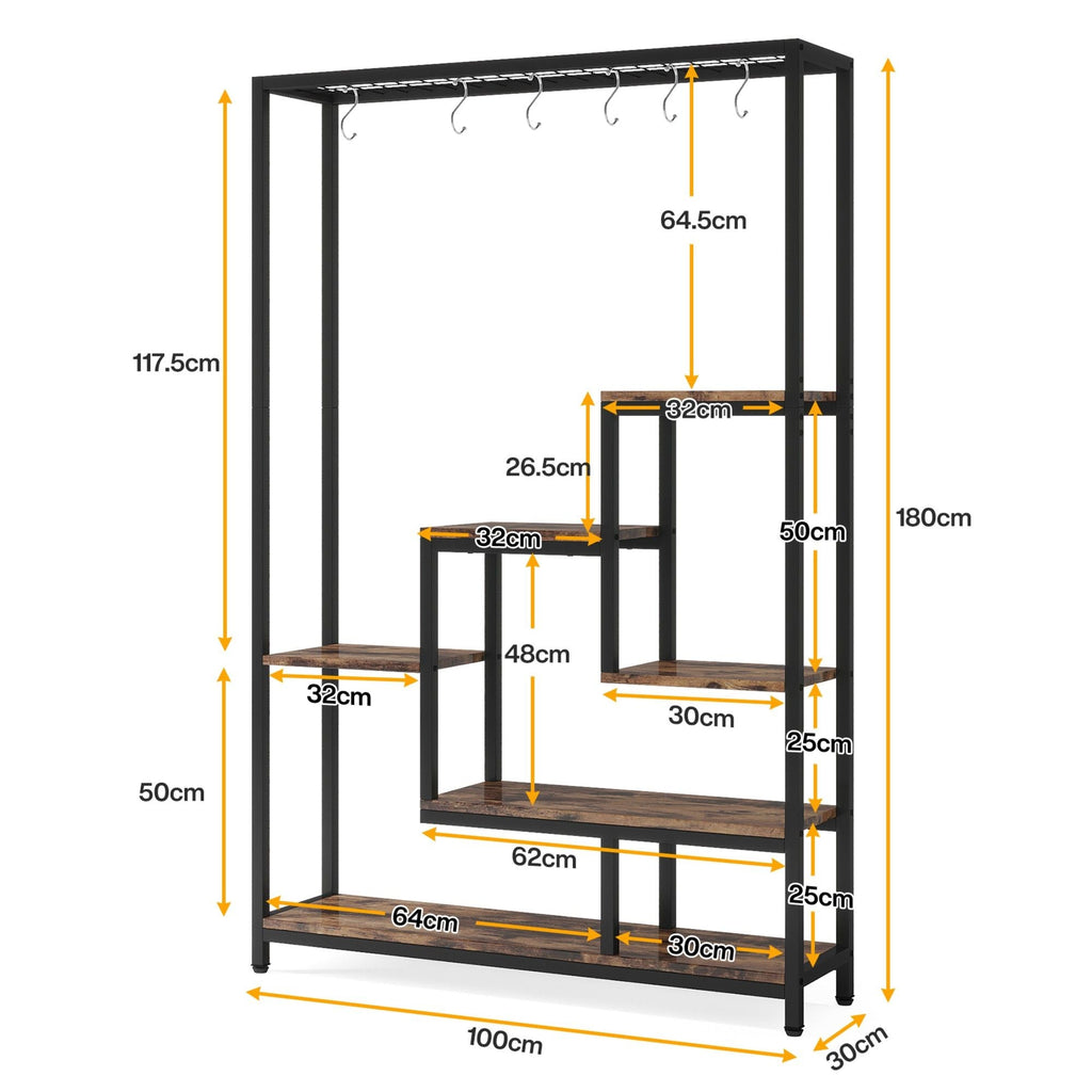 5-tier ladder plant stand with 6 hooks, view 6