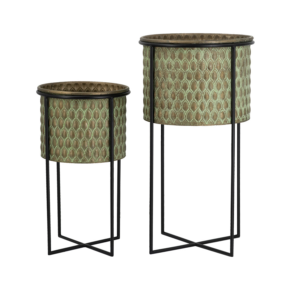 Set of 2 Textured Garden Pots, view 4