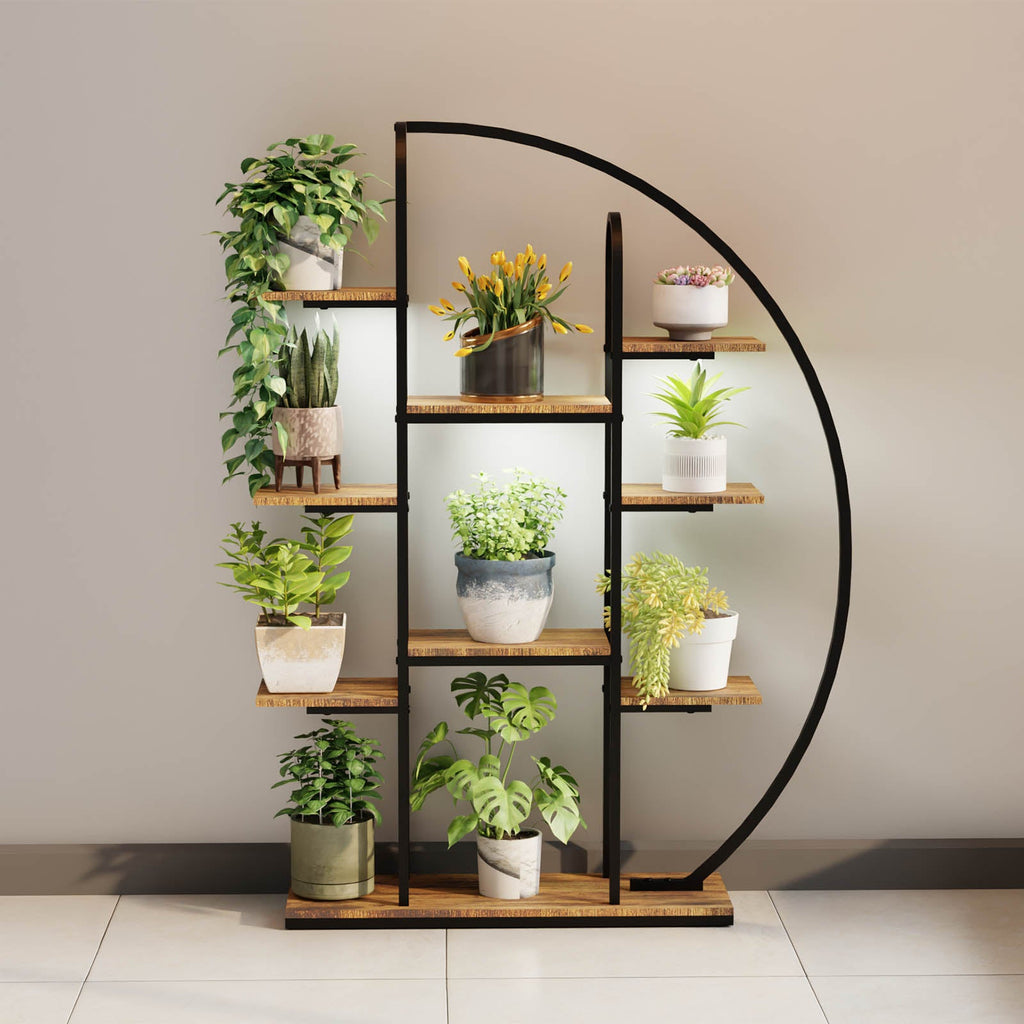 62.2" metal plant stand with grow lights, view 7