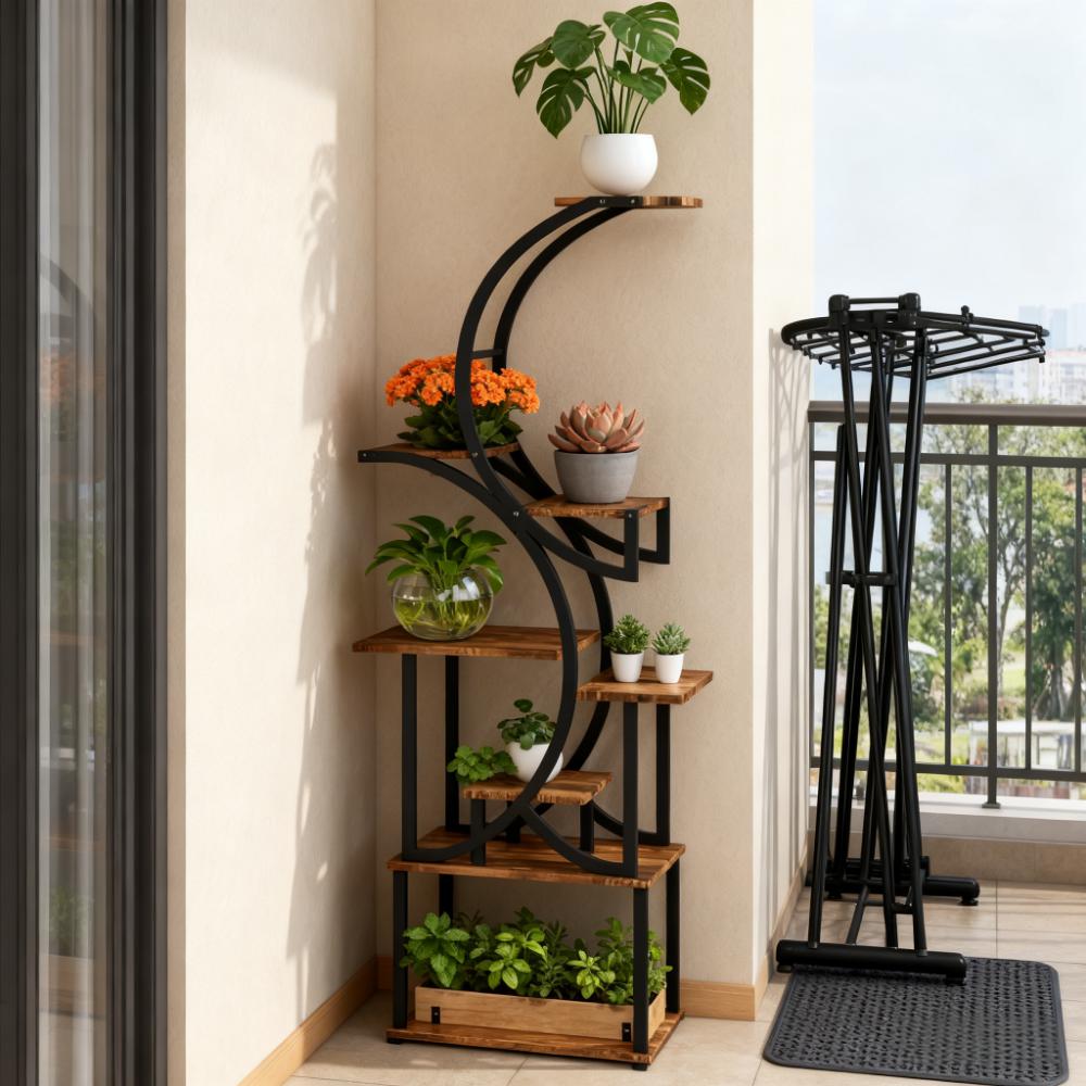 S-shaped 8-tier plant stand, view 4