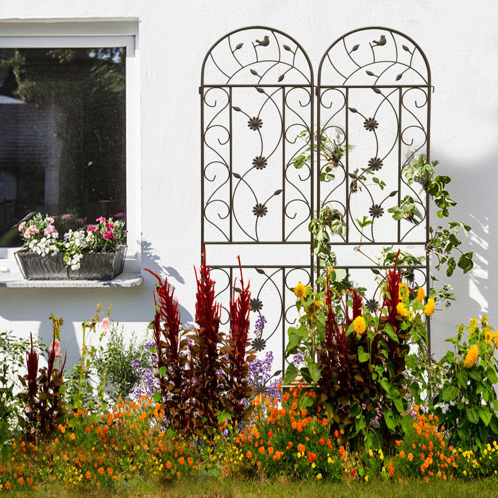 4 Pack Metal Garden Trellis 86.7" x 19.7" Rustproof for Climbing Plants, view 6