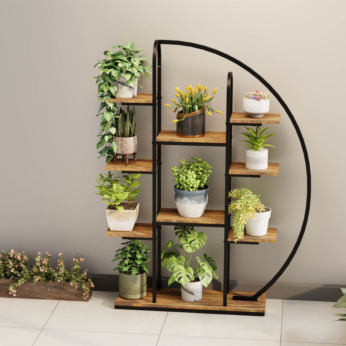 62.2" metal plant stand with grow lights, view 6