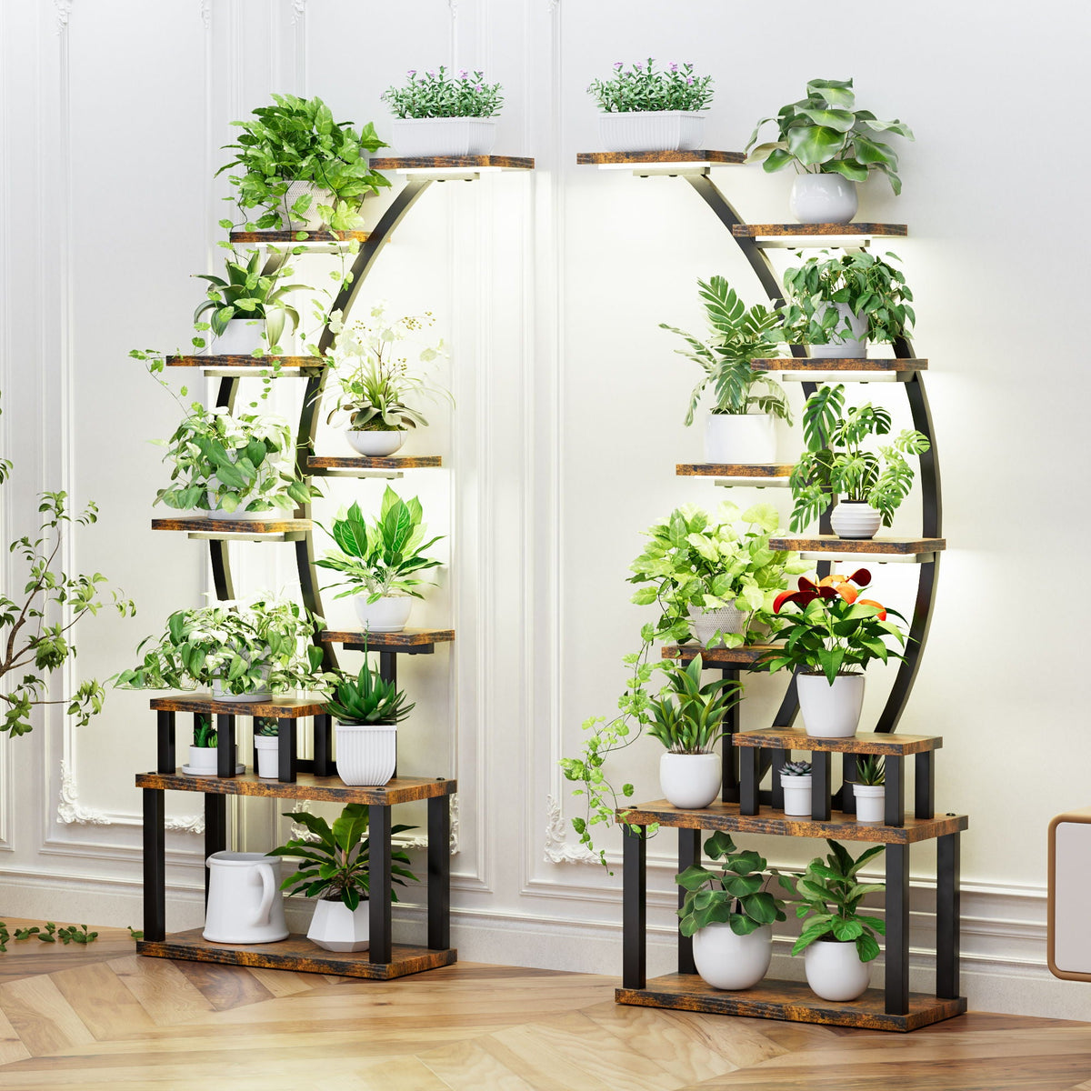 9-tier plant stand with 5 adjustable grow lights, view 13