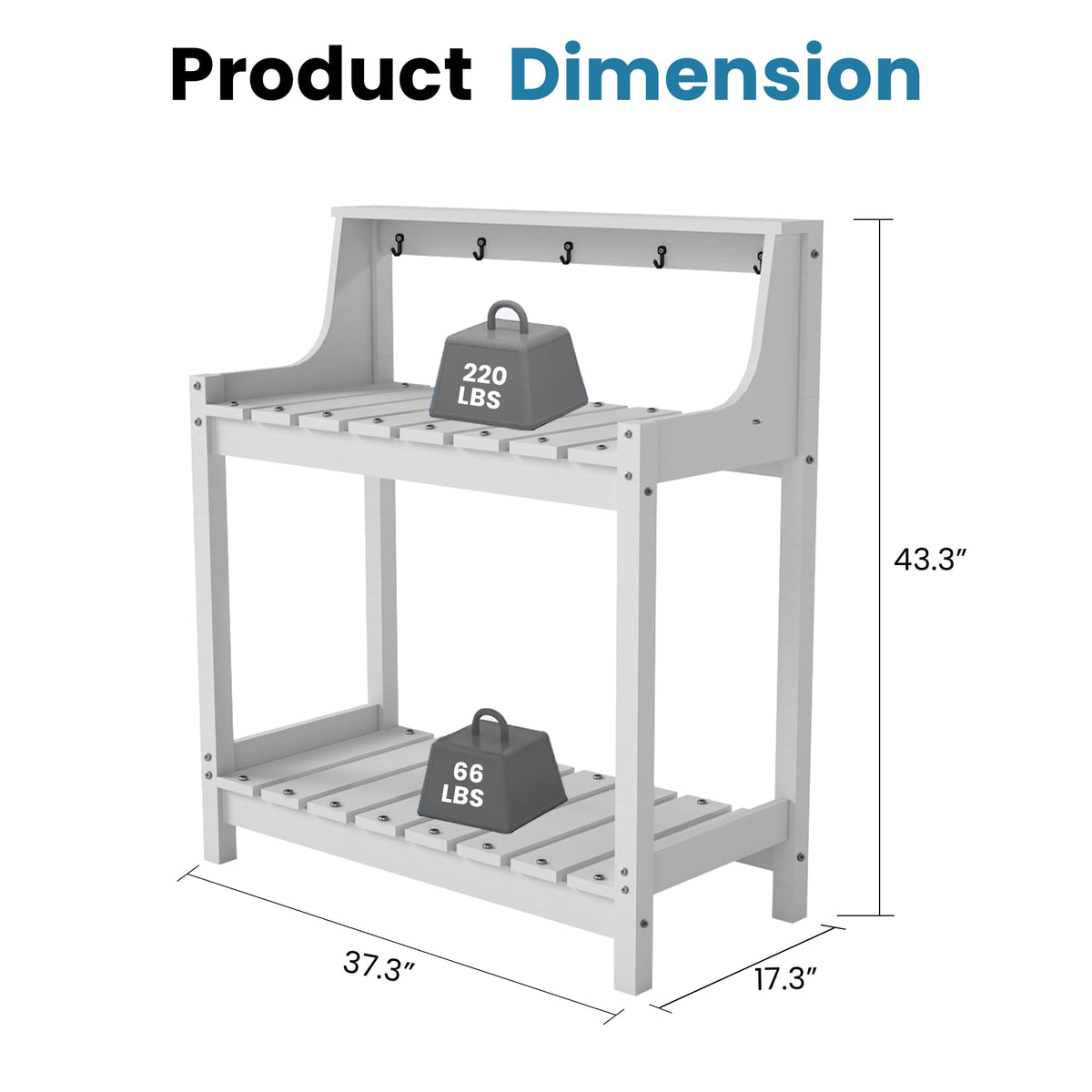 Potting Benches for Outside, HDPE Garden Potting Table with Storage, view 6