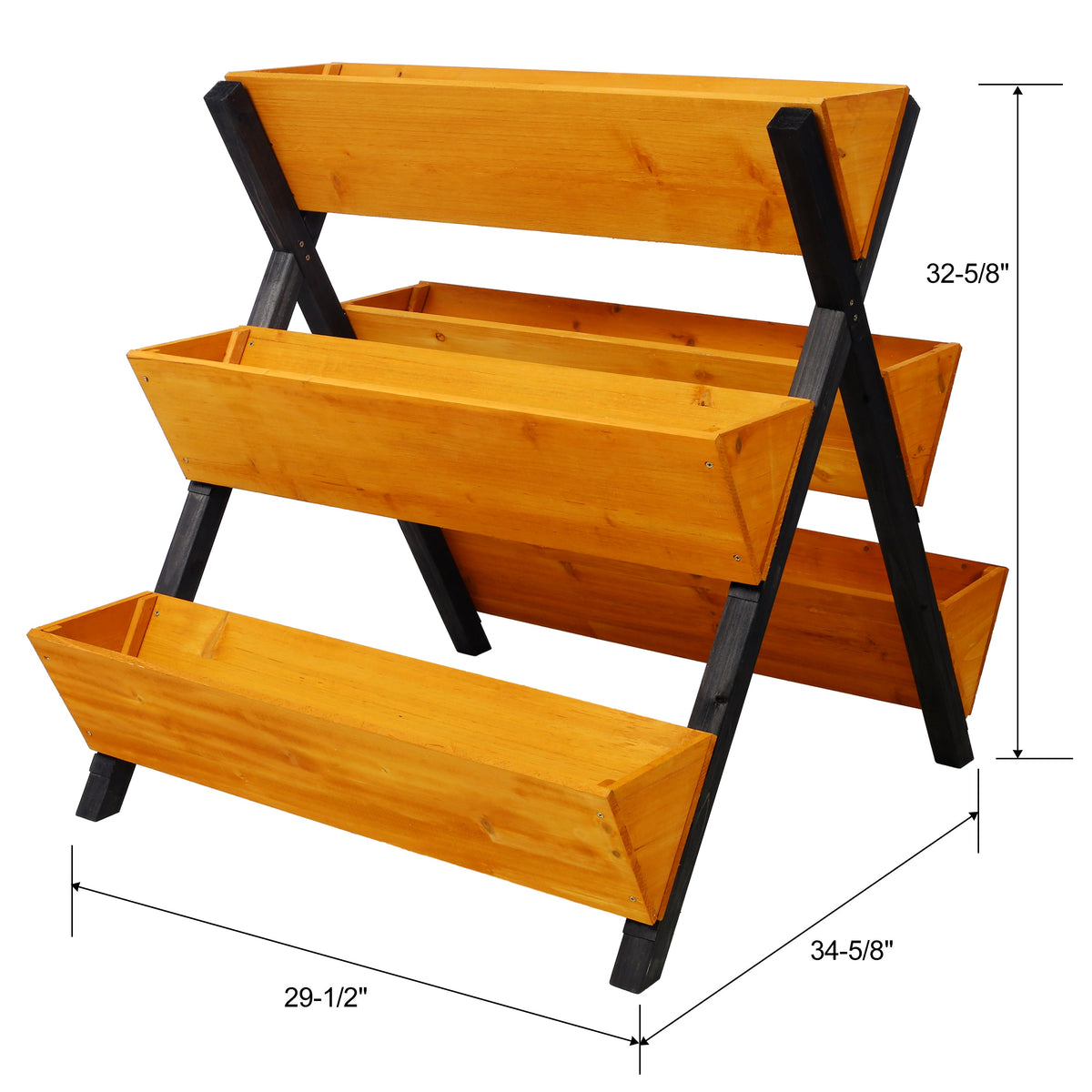 3 Tiers Wooden Vertical Raised Garden Bed with Legs, view 10