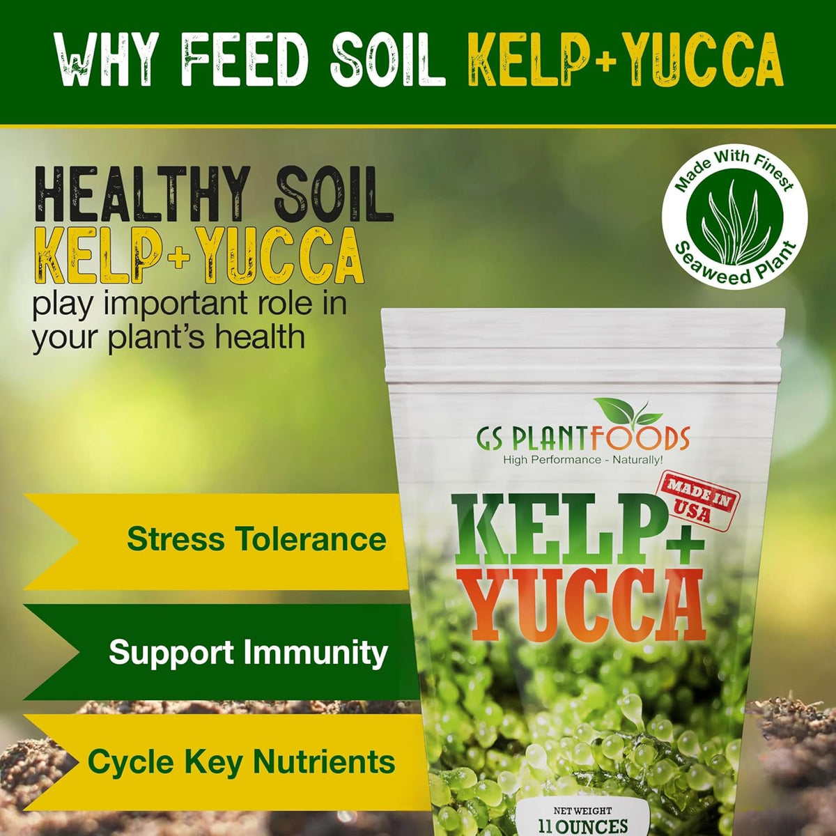 Kelp + Yucca – Soil Moisture & Root Enhancer | GS Plant Foods, view 4