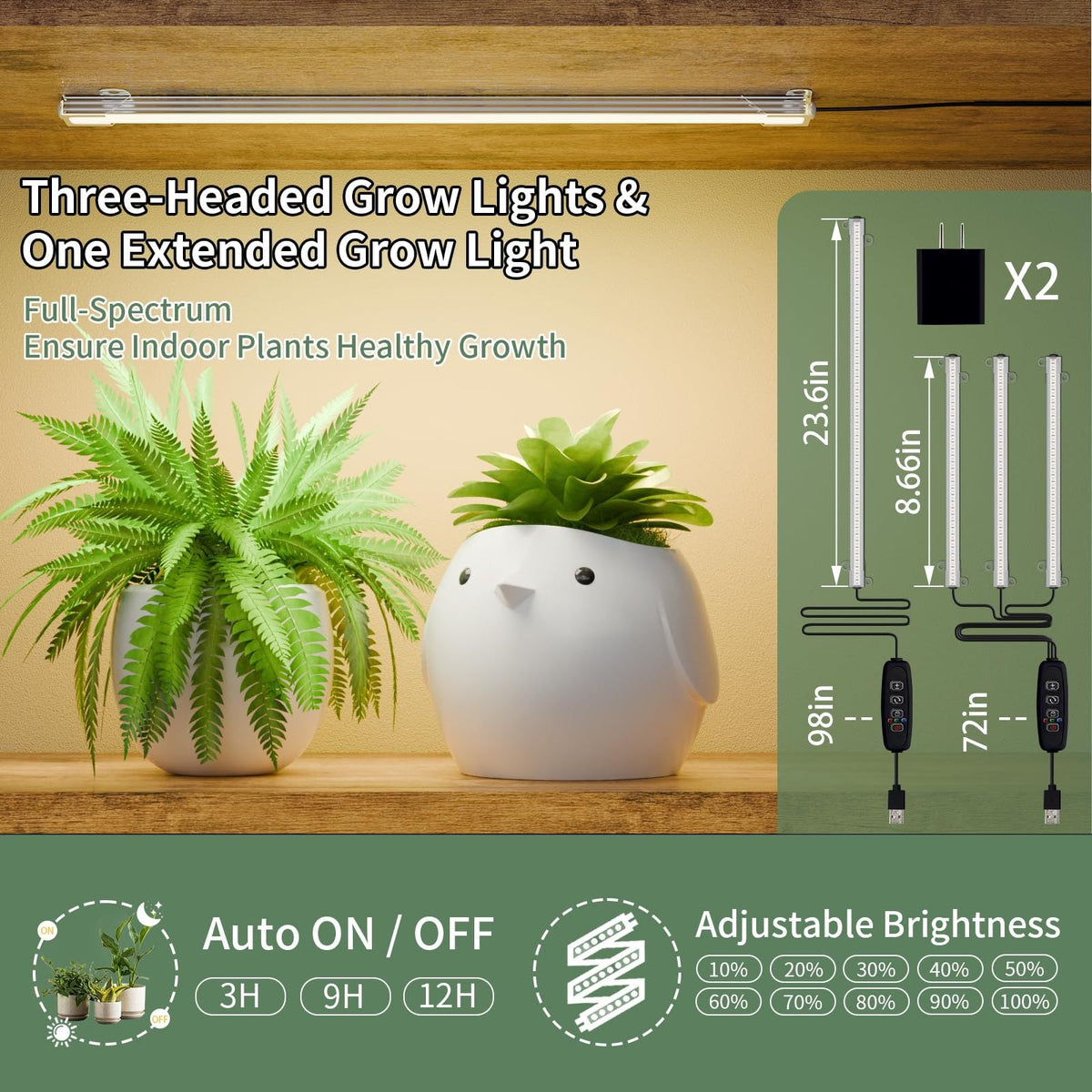 Large 8-tier indoor plant stand with grow light, view 3