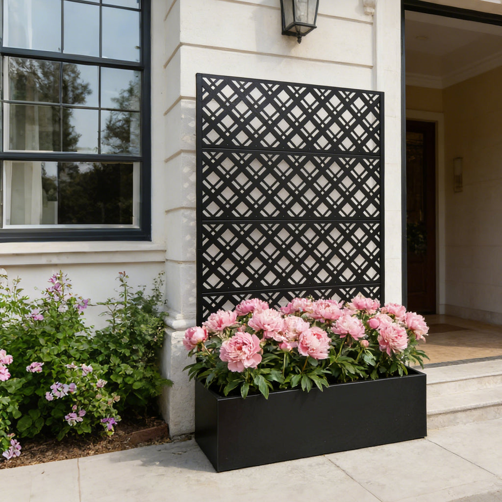 Metal Planter Raised Garden Bed with Trellis, view 4