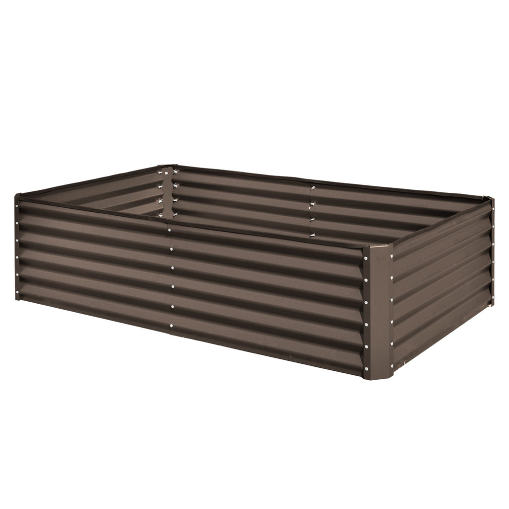 6x3x1.5ft Galvanized Raised Garden Bed – Brown or Dark Gray