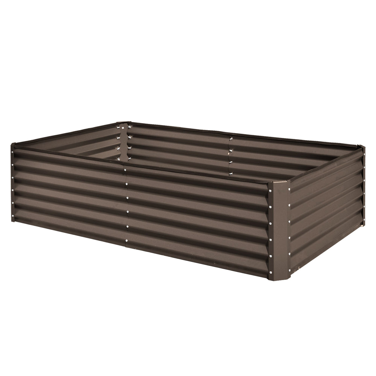 6x3x1.5ft Galvanized Raised Garden Bed – Brown or Dark Gray