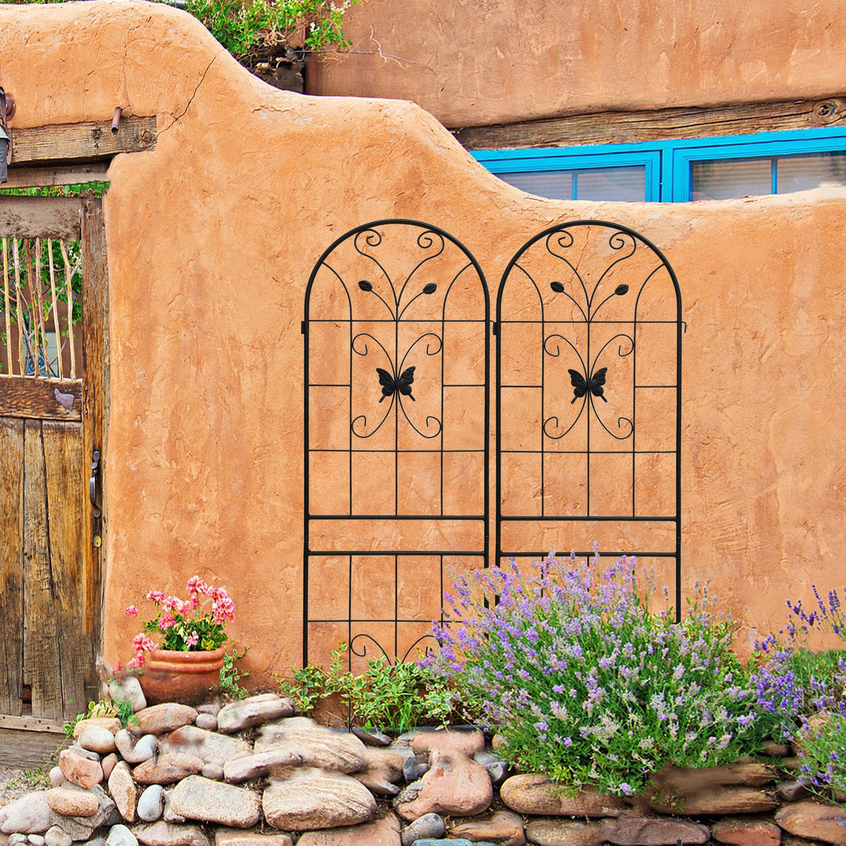 2 Pack Metal Garden Trellis 71" x 19.7" Rustproof Outdoor Support, view 8