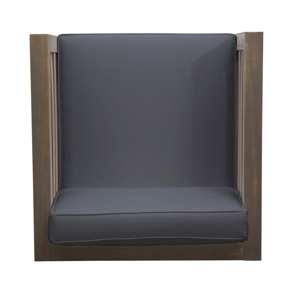 Outdoor Acacia Wood Patio Chair With Fabric Cushion