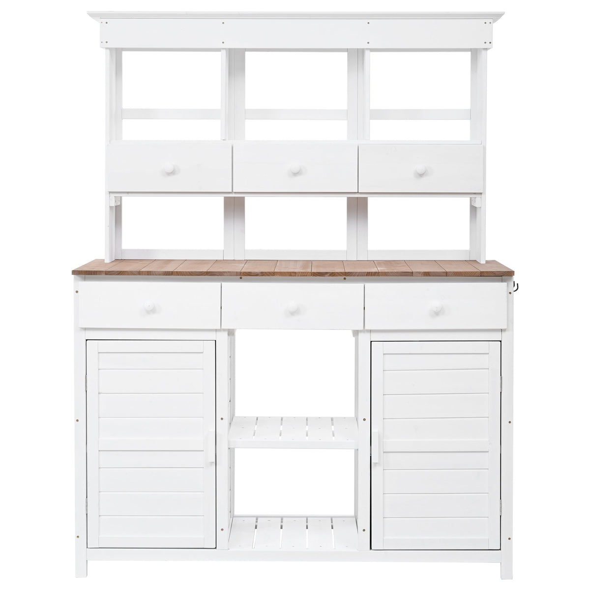 TOPMAX 65.7" Potting Bench with Hutch, 6 Drawers & Cabinets, view 8