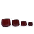 4 Pieces Planter Pot, Indoor Outdoor Flowerpot For Patio, Garden, Or Windowsills - Bean Paste Red
