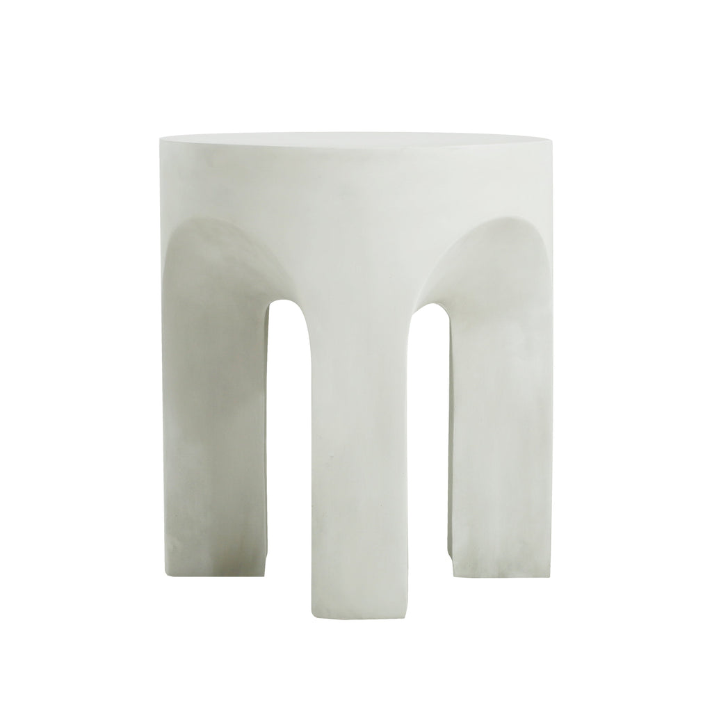 Outdoor MGO Round Top Side Table in Antique White, view 11