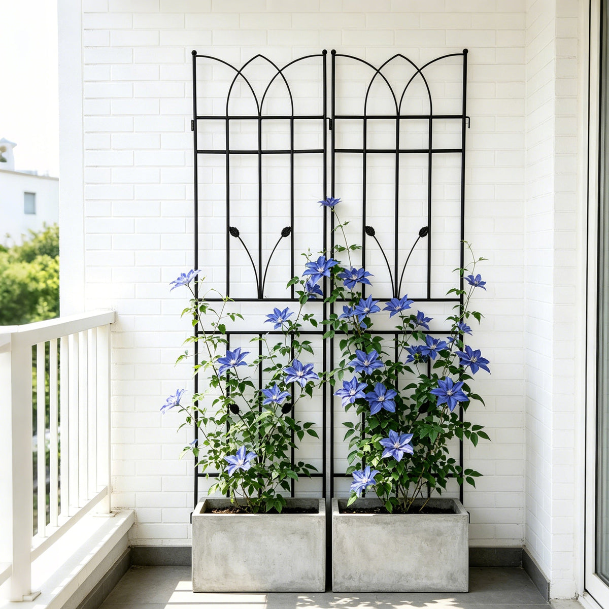 2 Pack Metal Garden Trellis – Brown or Black