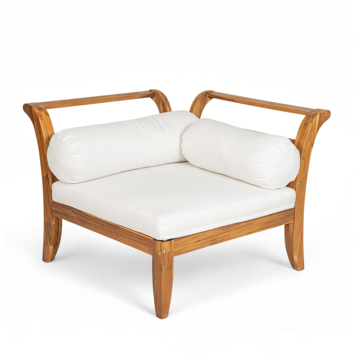 6 Piece Acacia Wood Outdoor Modular Sectional with Daybed and Tea Table, view 15