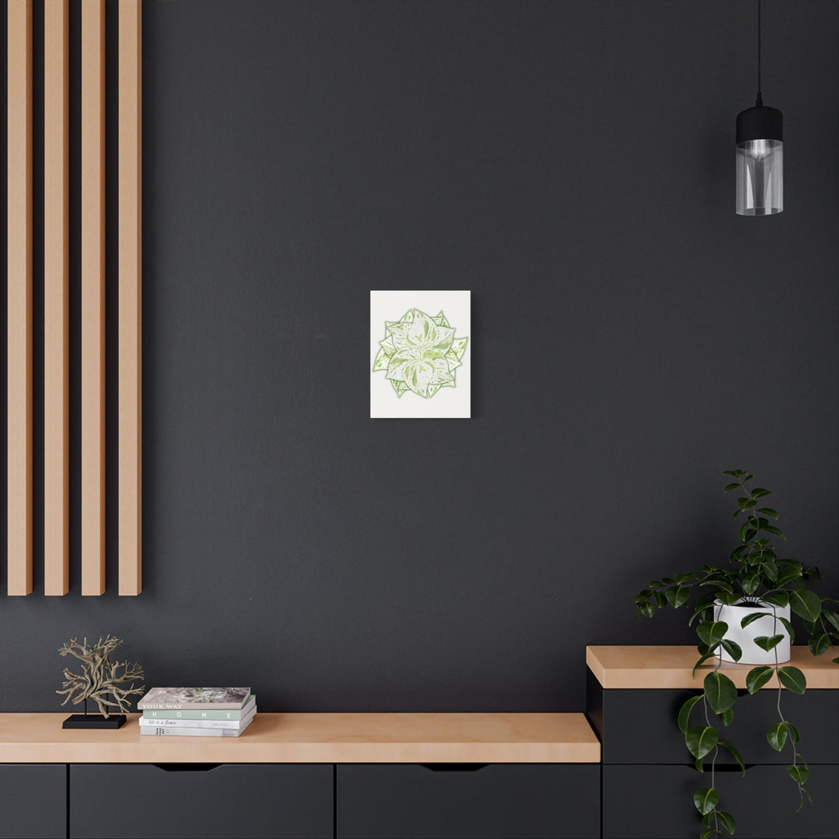 Snow Queen Pothos Canvas Print – Botanical Wall Art