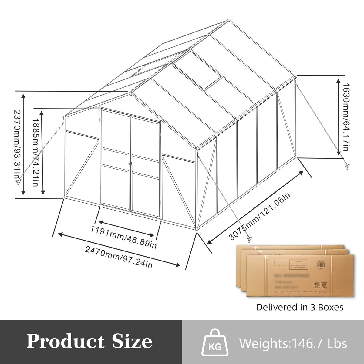 Gain Height Windproof All Season Outdoor Garden Shelter, view 7