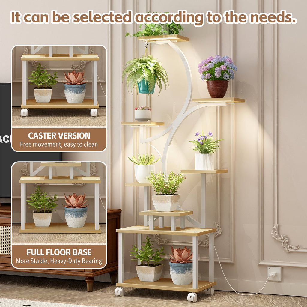 62" 8-tier plant stand with grow lights, view 3