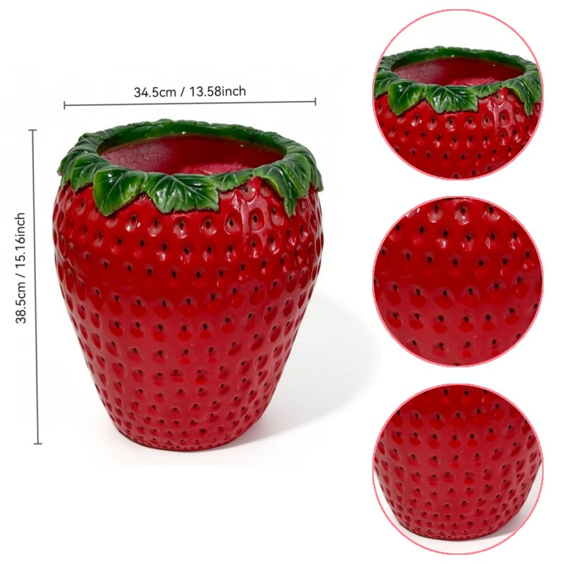 15'' Tall Strawberry Shaped Planter Pot, view 6