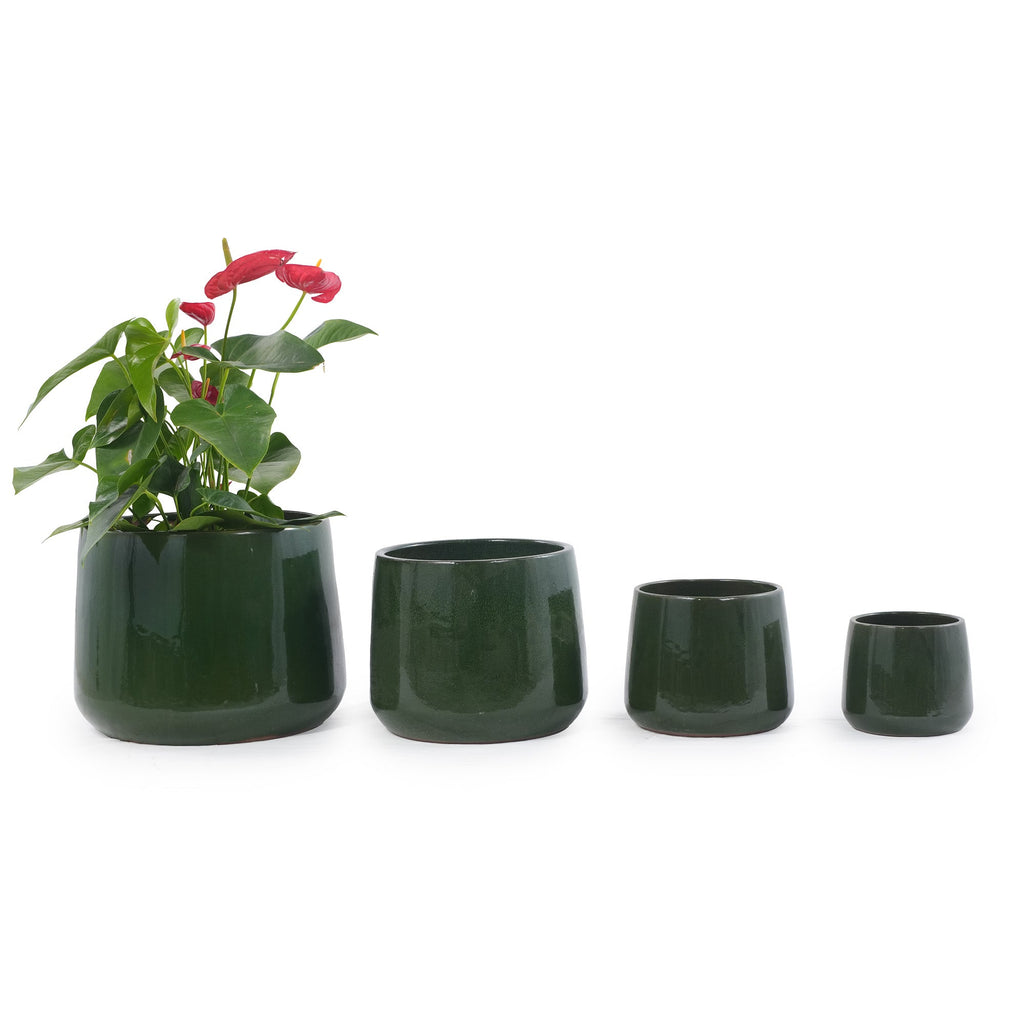 Handmade Solid Glazed Ceramic Planter Set of 4, view 4