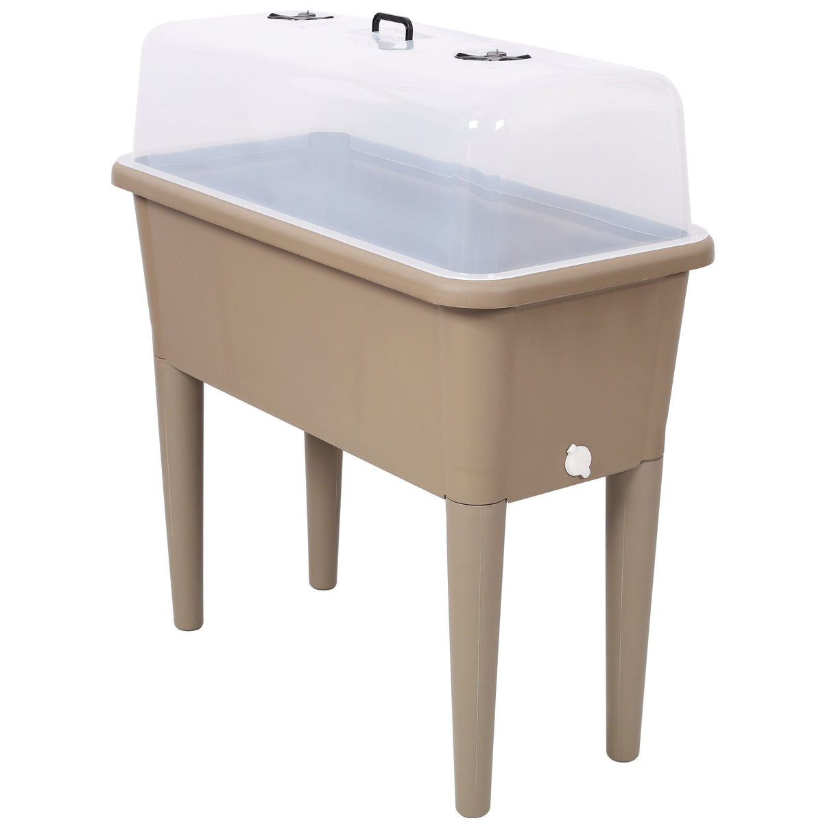 Minimalist Elevated Planter Box with Ventilated Greenhouse Lid