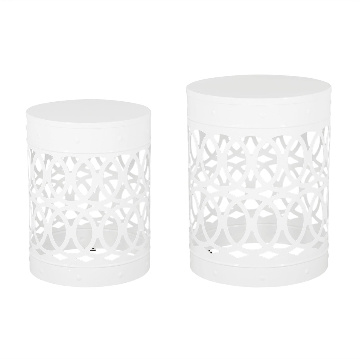 Outdoor Metal Side Table Set of 2, view 3