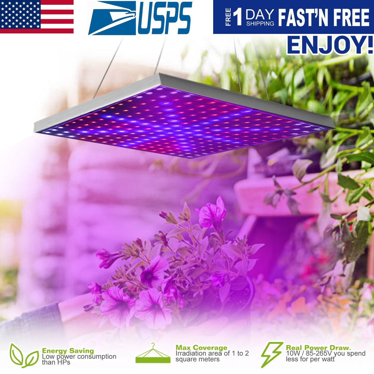 LED Grow Light Full Spectrum Hanging 225 LEDs Plant Grow Lamp Indoor Grow Light for Greenhouse Succulents, view 5