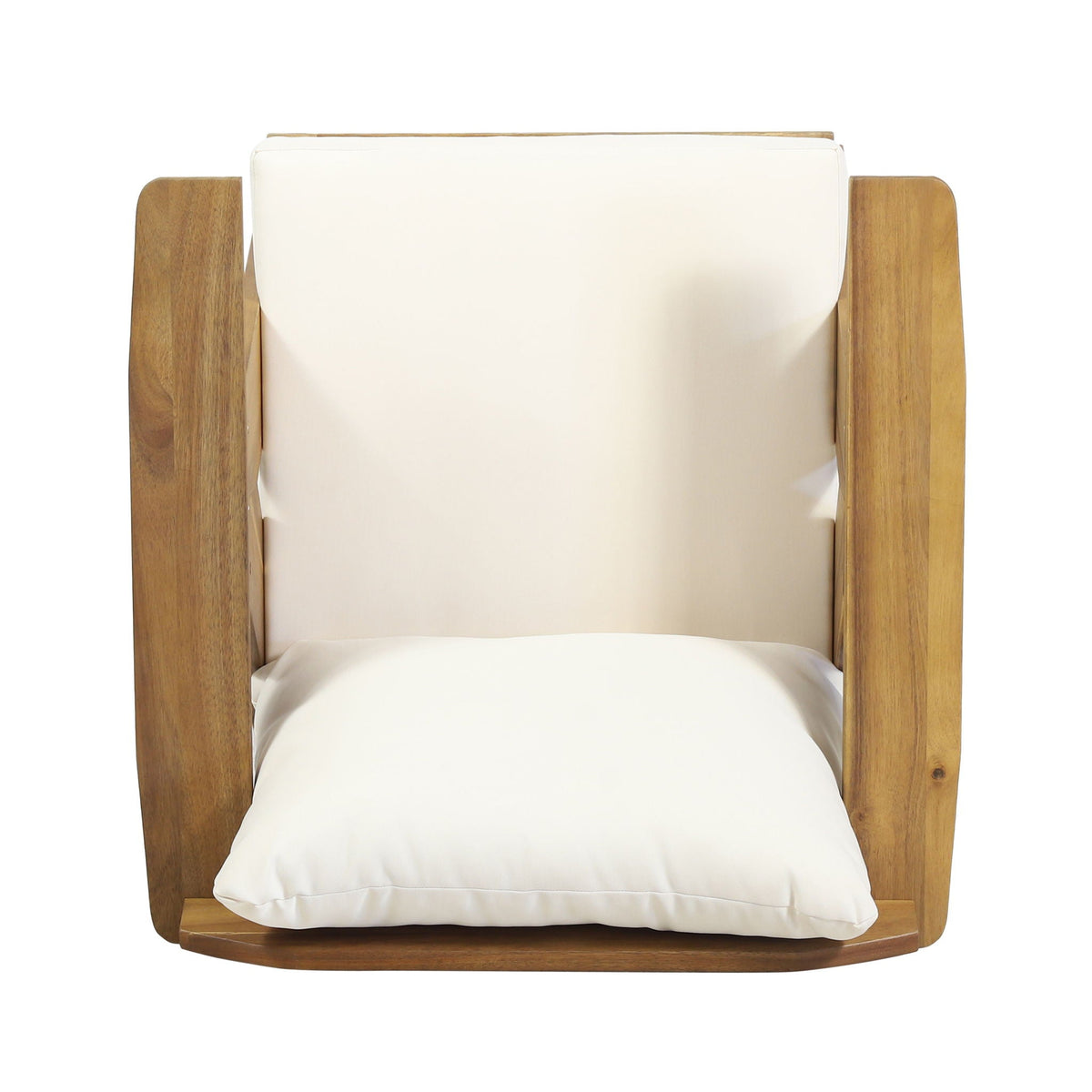 Outdoor Acacia Wood Club Chairs With Cushions (Set of 2) - Teak / Beige, view 8