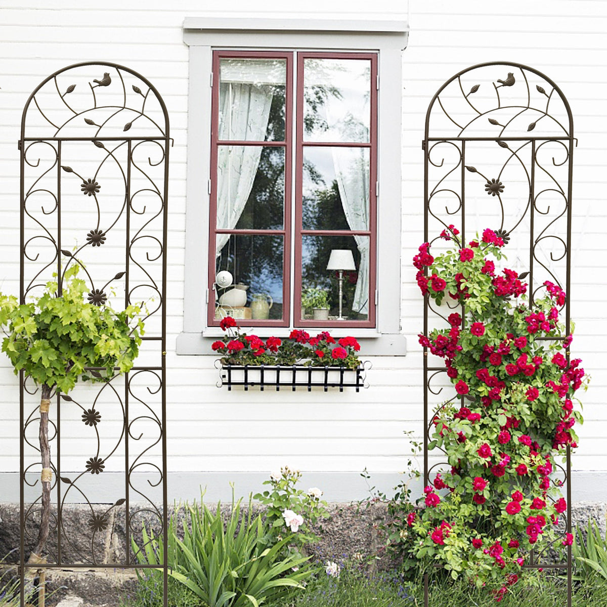 2 Pack Metal Garden Trellis 86.7" x 19.7", view 7