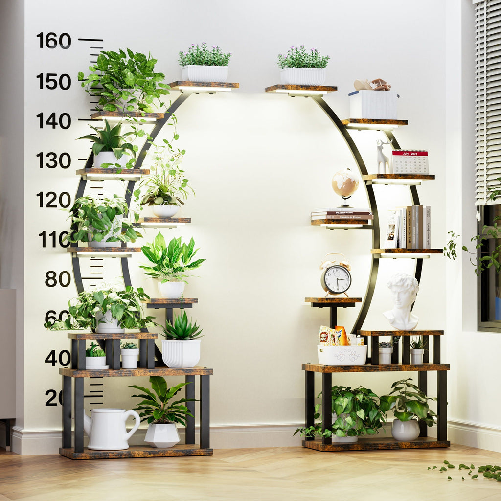 9-tier plant stand with 5 adjustable grow lights, view 15