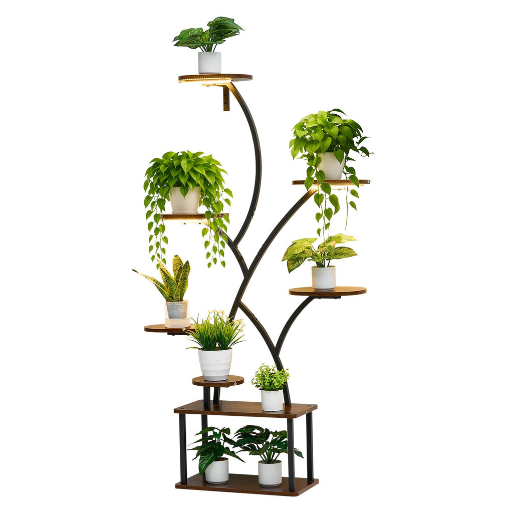 62" arched 8-tier lighted plant shelf, view 4
