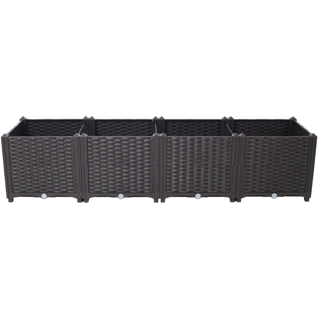 Deep Raised Garden Bed Plastic Planter Box with Self-Watering System - Polypropylene, view 3