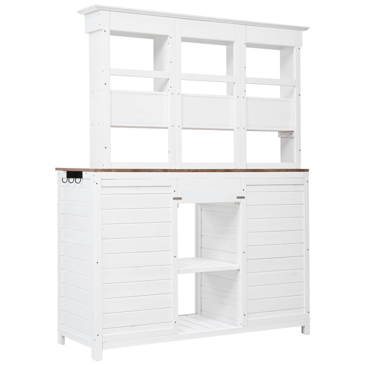 TOPMAX 65.7" Potting Bench with Hutch, 6 Drawers & Cabinets, view 10