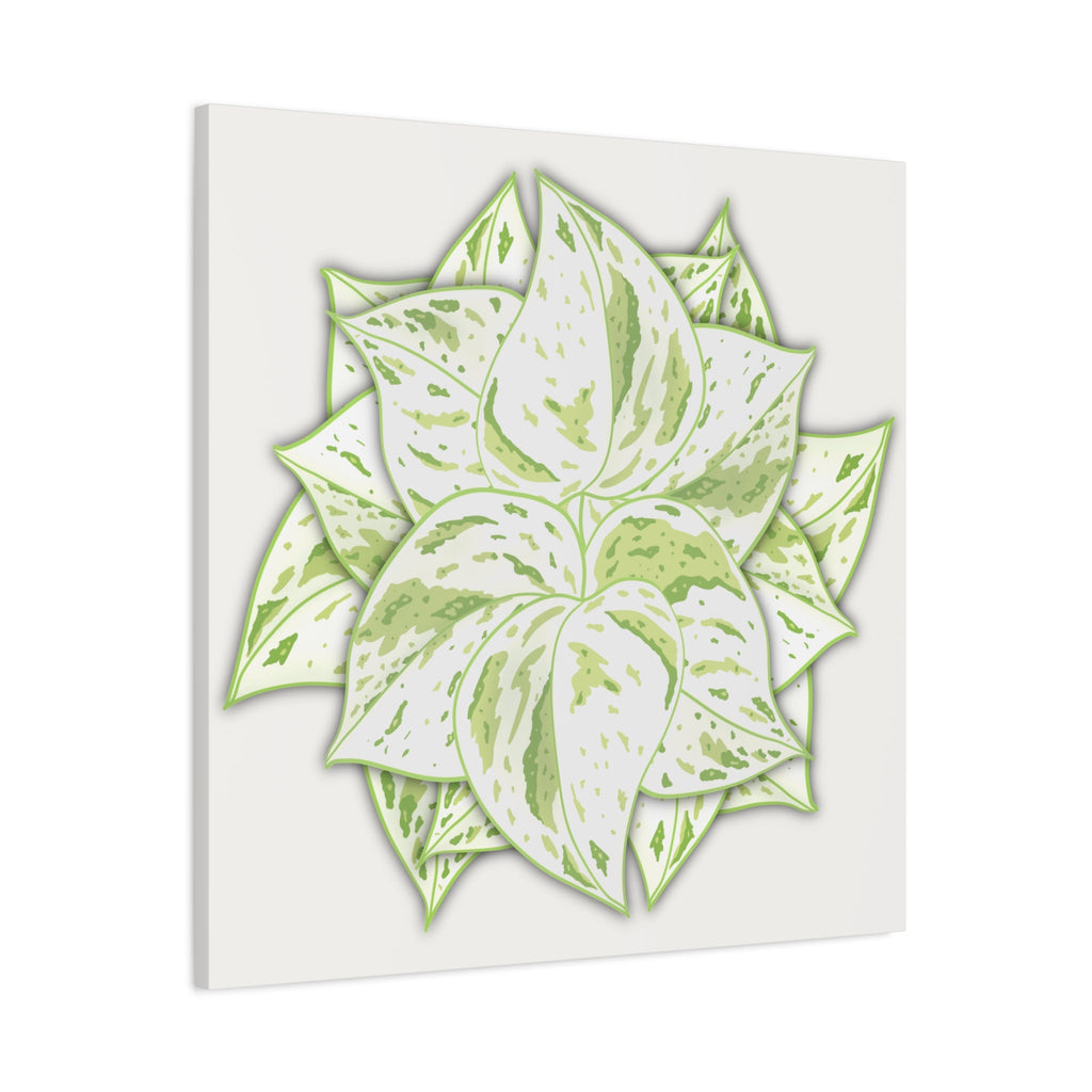 Snow Queen Pothos Canvas Print – Botanical Wall Art