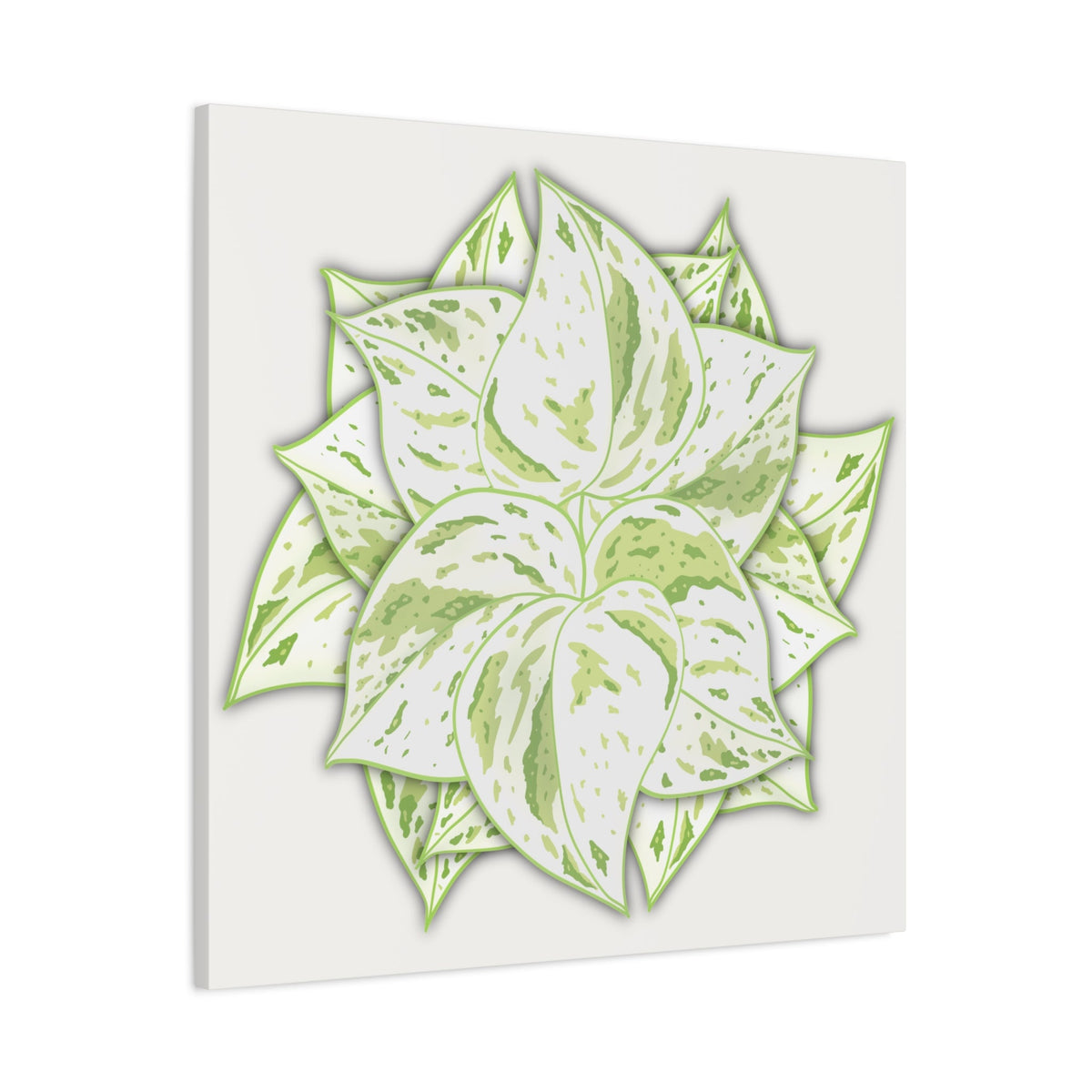 Snow Queen Pothos Canvas Print – Botanical Wall Art