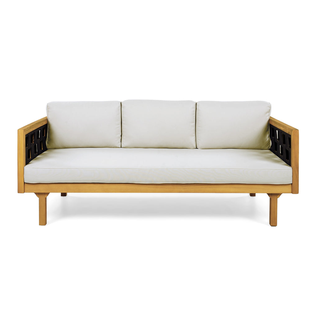 Three-Seater Outdoor Daybed - Acacia Wood Teak Finish Frame, view 6