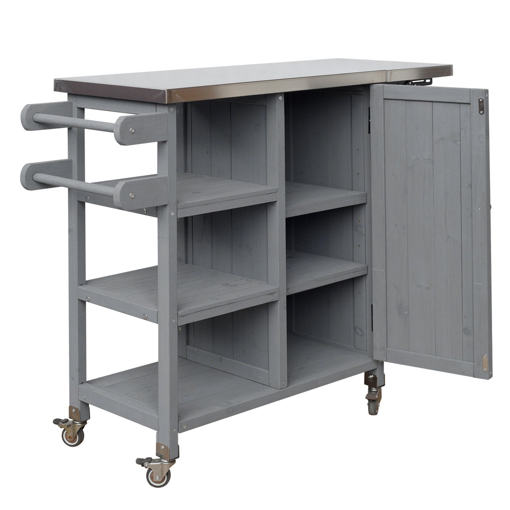 Foldable Outdoor Kitchen Island Patio Kitchen Cart, view 8